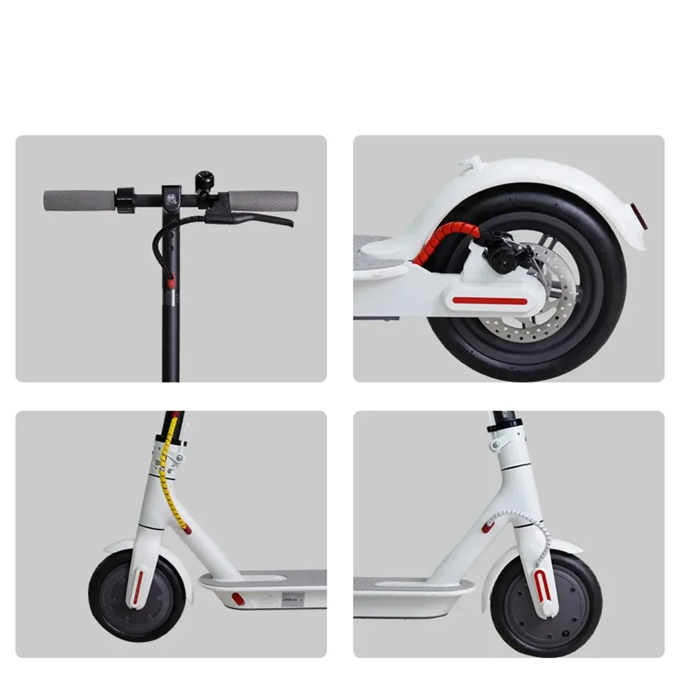 Cubre cables en espiral – cuatro zonas del patinete donde se puede montar