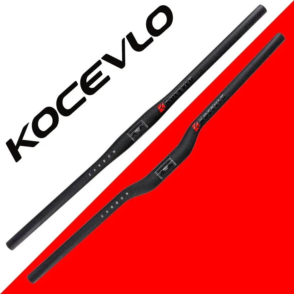 Manillar KOCEVLO de carbono 3K, versión plana y elevadora, de 680 a 760 mm