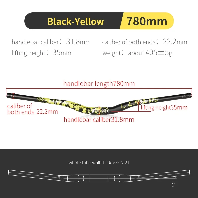 Manillar LUNJE en negro y amarillo