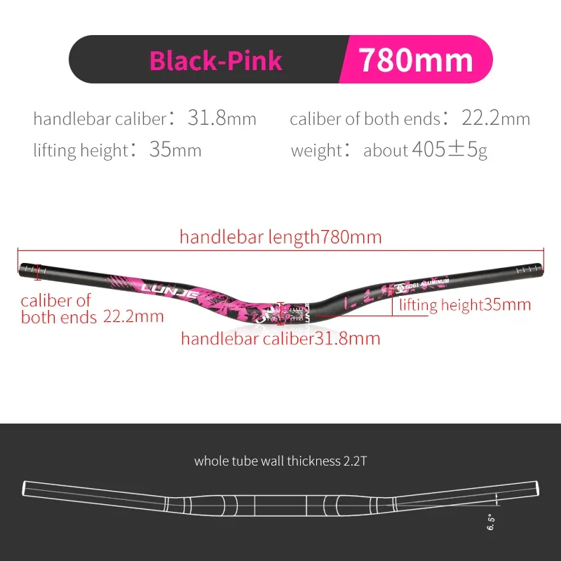 Manillar LUNJE en negro y rosa