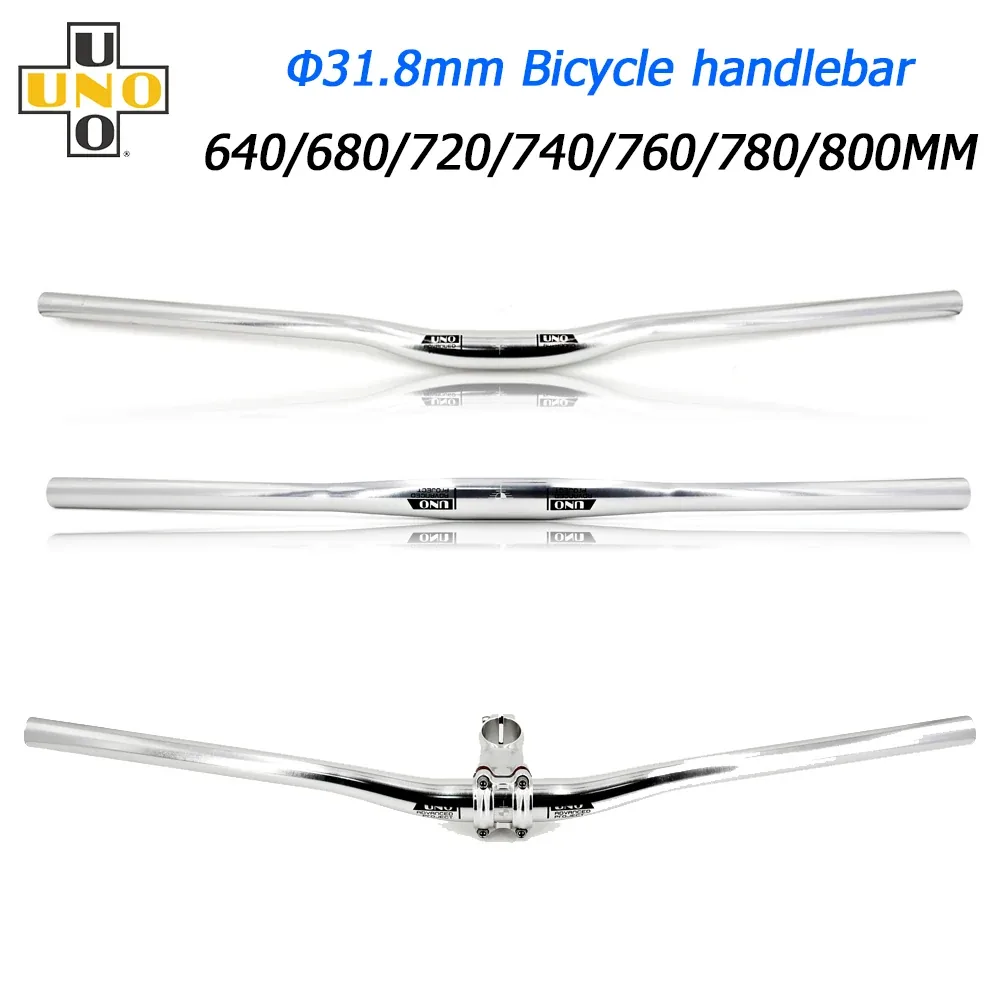 Manillar UNO de aluminio pulido, versión plana y elevadora, de 640 a 800 mm
