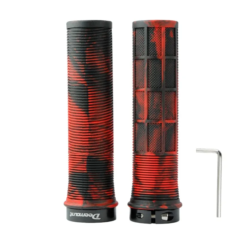Puños jaspeados en negro y rojo