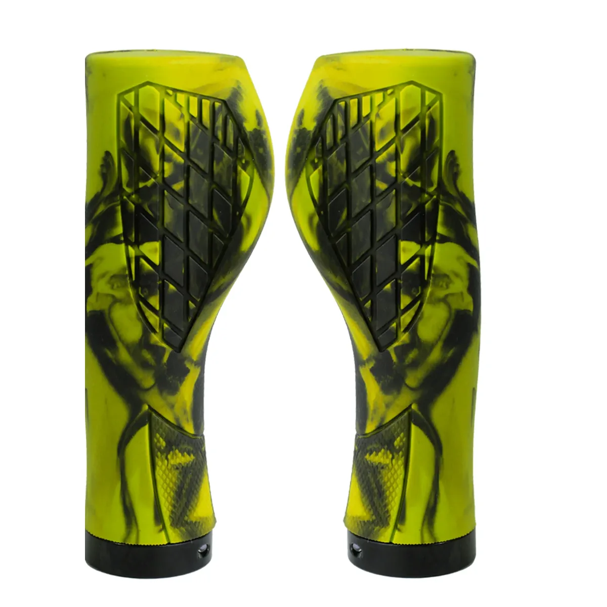 Puños ergonómicos camuflaje en amarillo