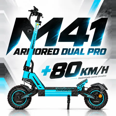 Ecoxtrem M41 Armored Dual Pro en turquesa — más de 80 km/h deslimitado (zona circuito)