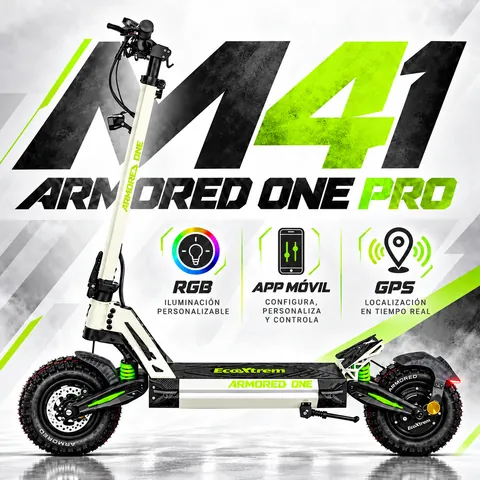 Ecoxtrem M41 Armored One Pro — luces RGB personalizables, app móvil y GPS
