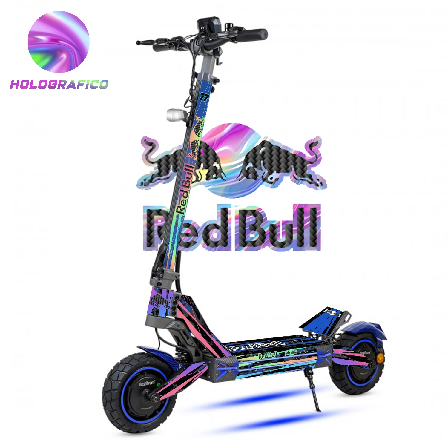 Vinilo Holográfico azul para patinete Ecoxtrem M41