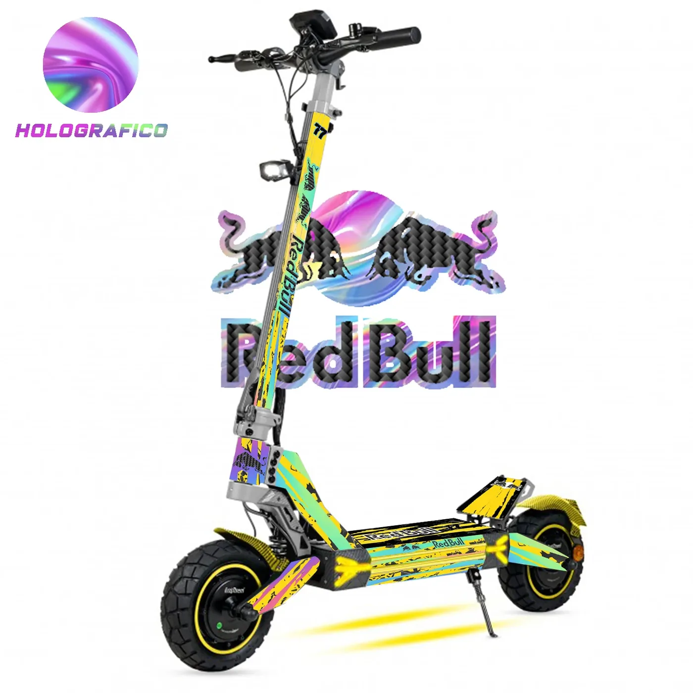 Vinilo Holográfico Verde para patinete Ecoxtrem M41