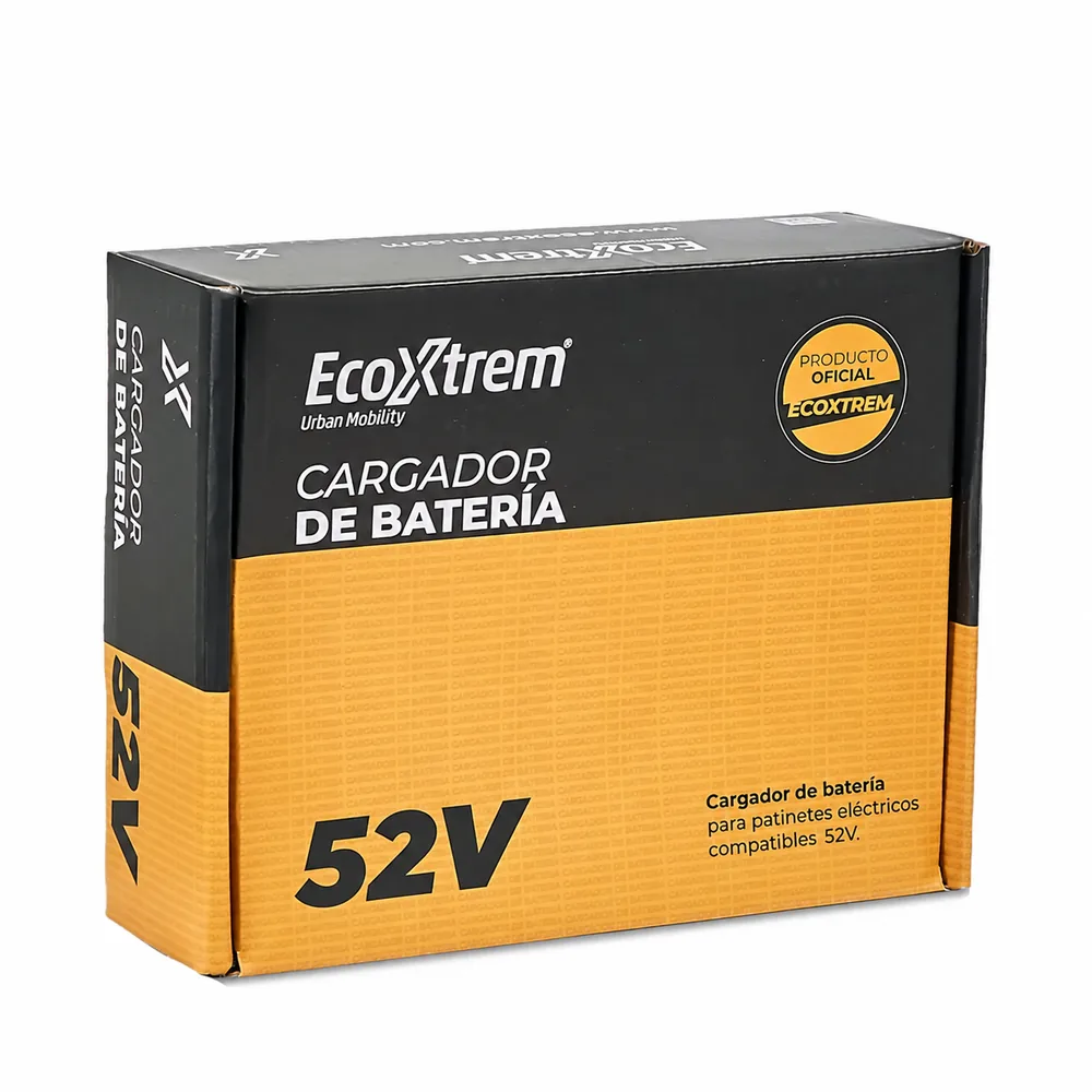Cargador oficial Ecoxtrem de 52 V para M41 Tank Dual, en su caja